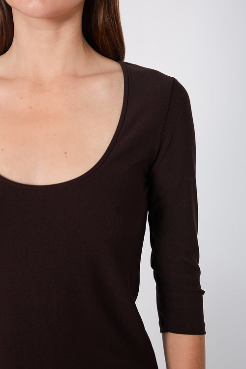 ballet layer top / chocolate brown