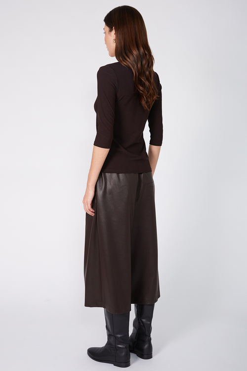 ballet layer top / chocolate brown