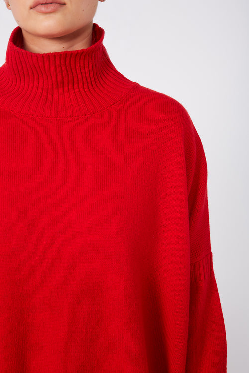 batched sweater / red