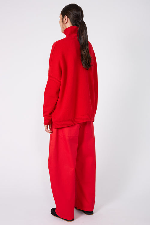 batched sweater / red