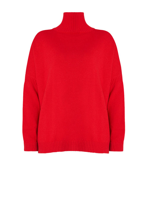 batched sweater / red