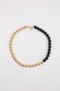 beaded necklace / gold|black