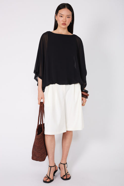 billow cape top / black