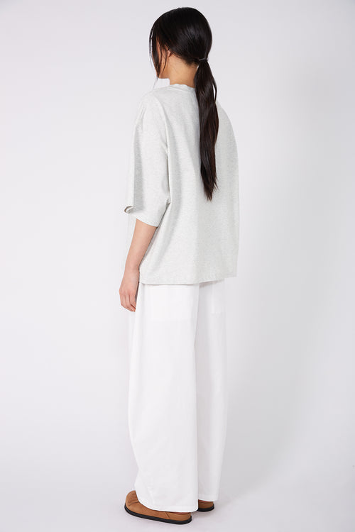 bold fronted tee / white marle