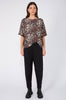 boxed top / ochre| black| cream cheetah print