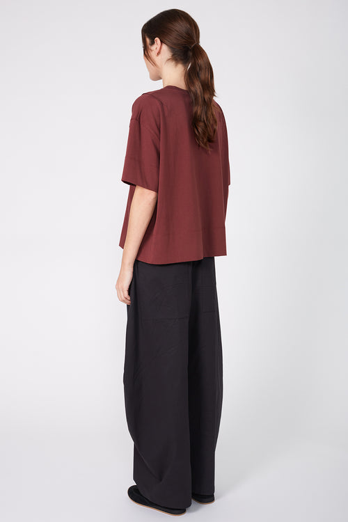 boxed tee / dark sangria