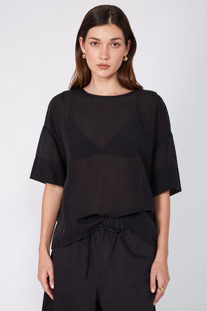 boxed top / black