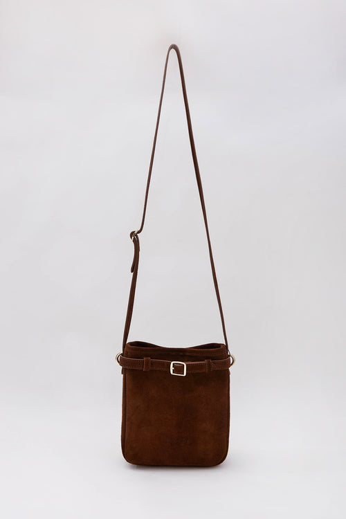 suede pouch bag / brown