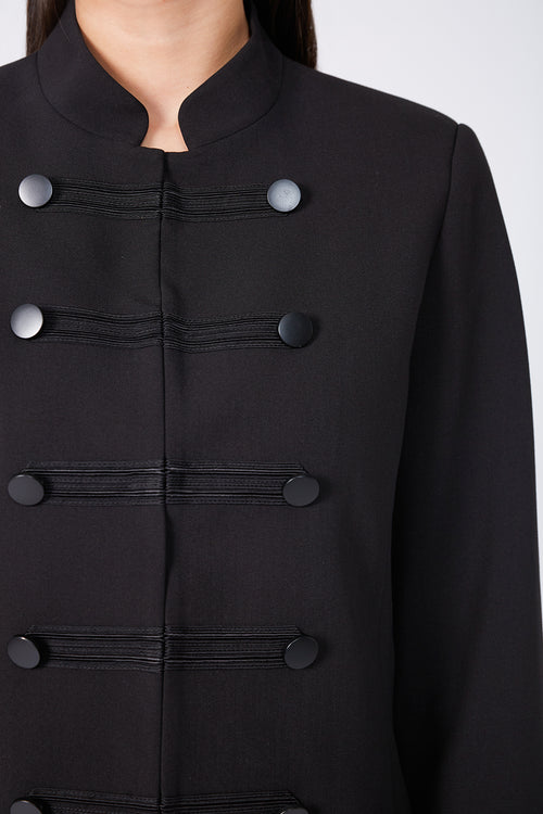 bullioned blazer / black