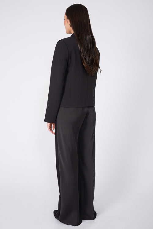 bullioned blazer / black