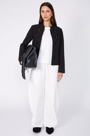 bullioned blazer / black