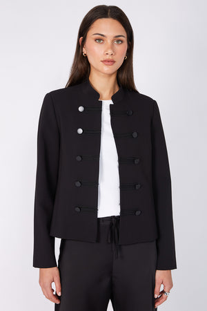 bullioned blazer / black