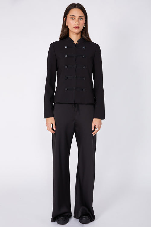bullioned blazer / black