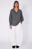centric top / black|white check