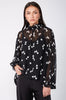chalet top / black|ivory polka dot