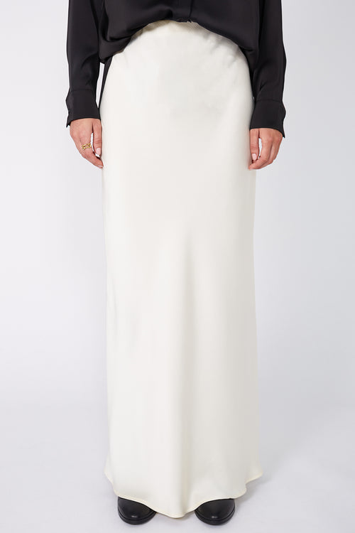 column bias maxi skirt / buttercream