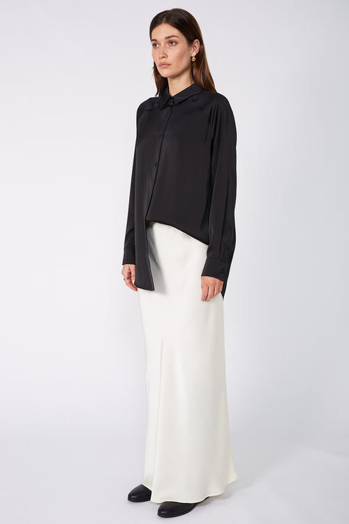 column bias maxi skirt / buttercream