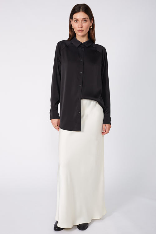 column bias maxi skirt / buttercream