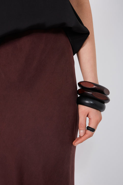 column bias maxi skirt / sangria