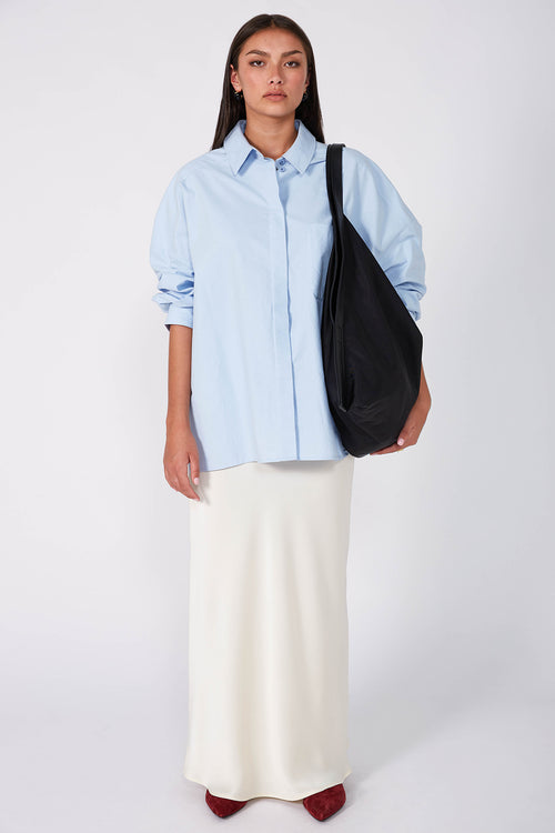 column bias maxi skirt / buttercream