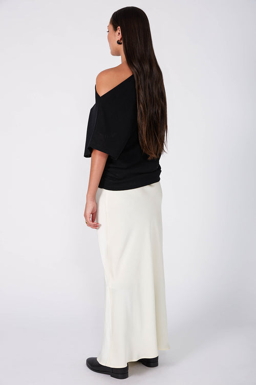 column bias maxi skirt / buttercream