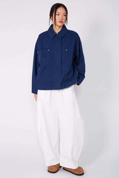 conceal cropped shacket / Biro blue