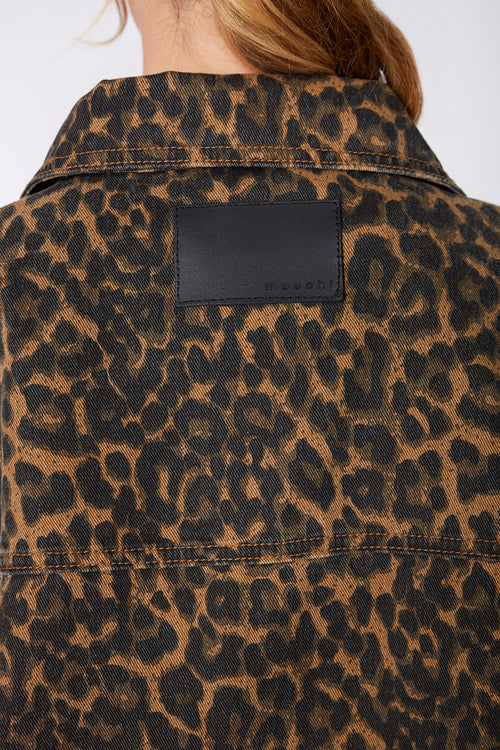 conceal cropped shacket / camel black animal print