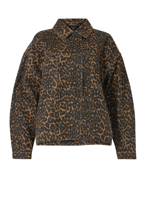 conceal cropped shacket / camel black animal print