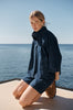 concede denim short / distressed indigo denim