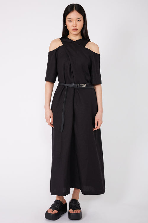 confine maxi dress / black