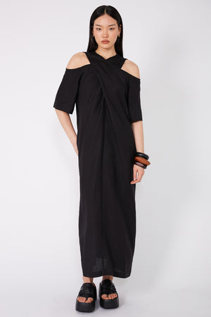 confine maxi dress / black