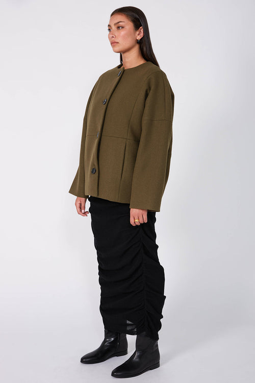 cres coat / olive marle