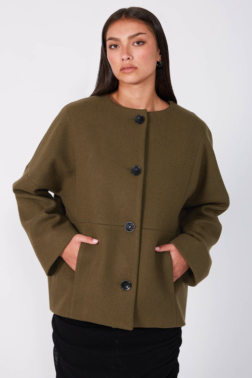 cres coat / olive marle