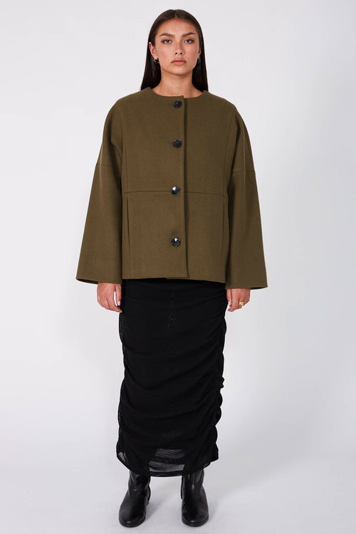 cres coat / olive marle