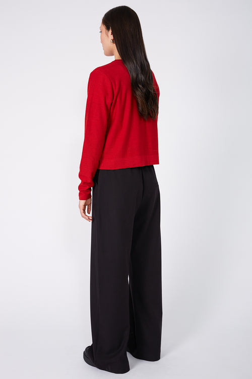 crisp cardi / red