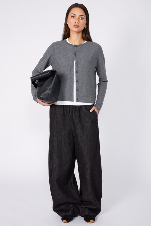 crisp cardi / grey marle