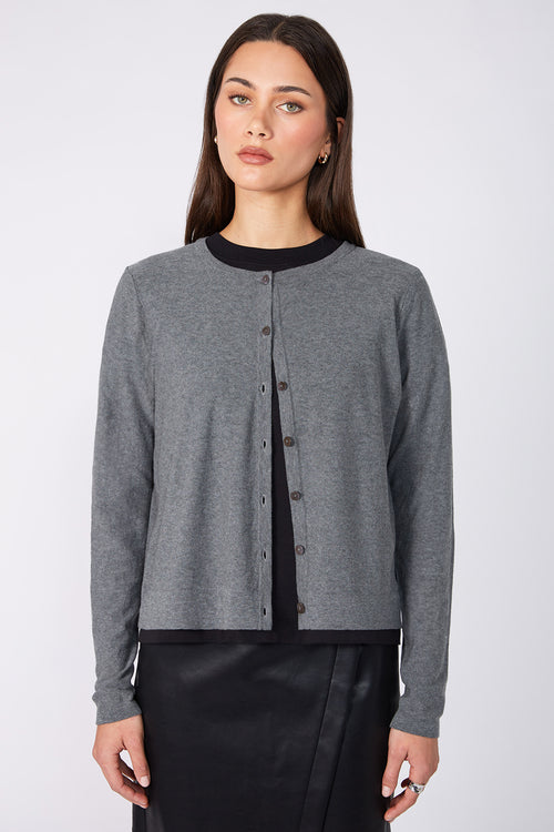 crisp cardi / grey marle