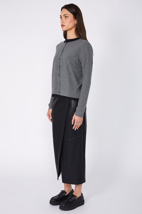 crisp cardi / grey marle