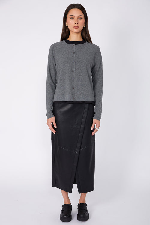 crisp cardi / grey marle