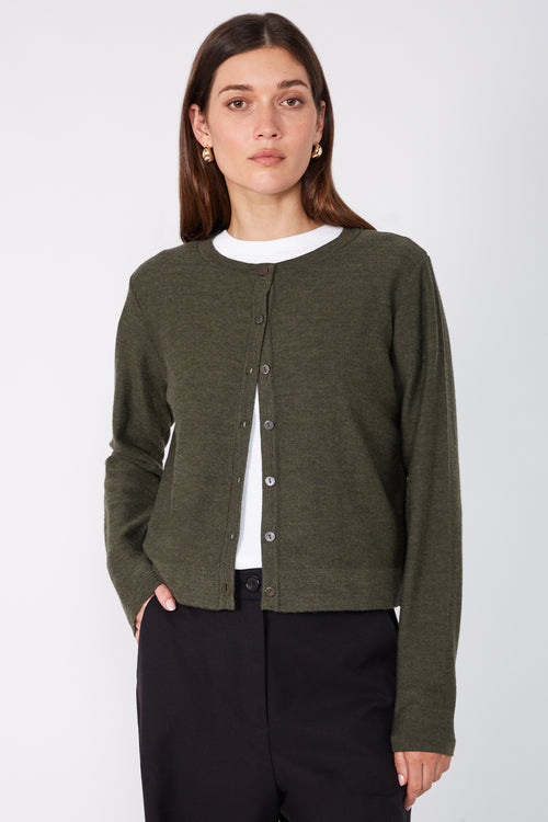 crisp cardi / khaki