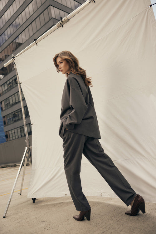 custom pant / charcoal marle