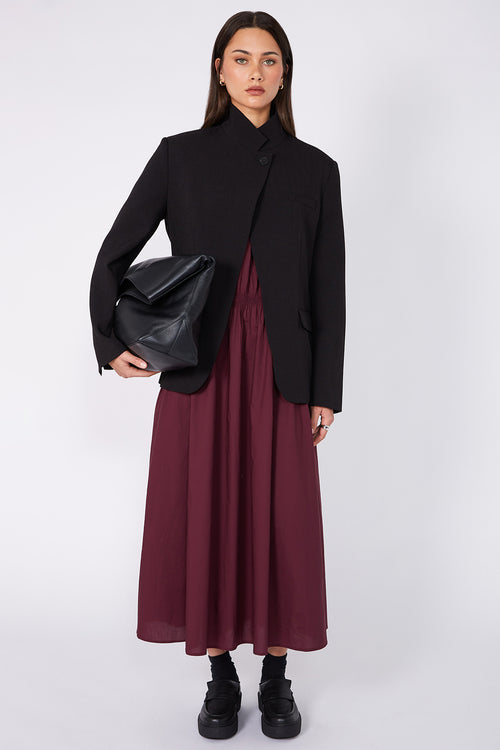 disperse midi dress / dark plum