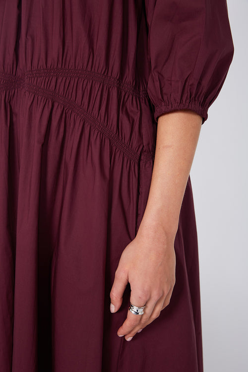 disperse midi dress / dark plum