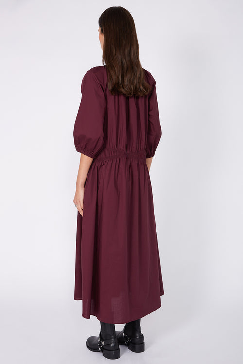 disperse midi dress / dark plum