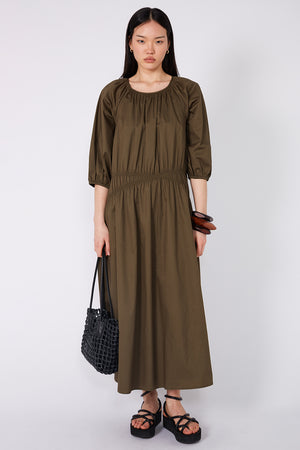 disperse midi dress / khaki