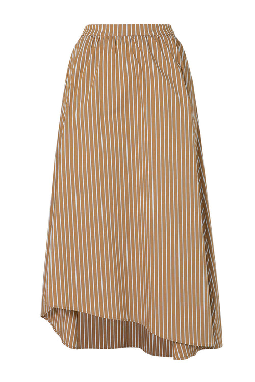drift skirt / camel|white stripe