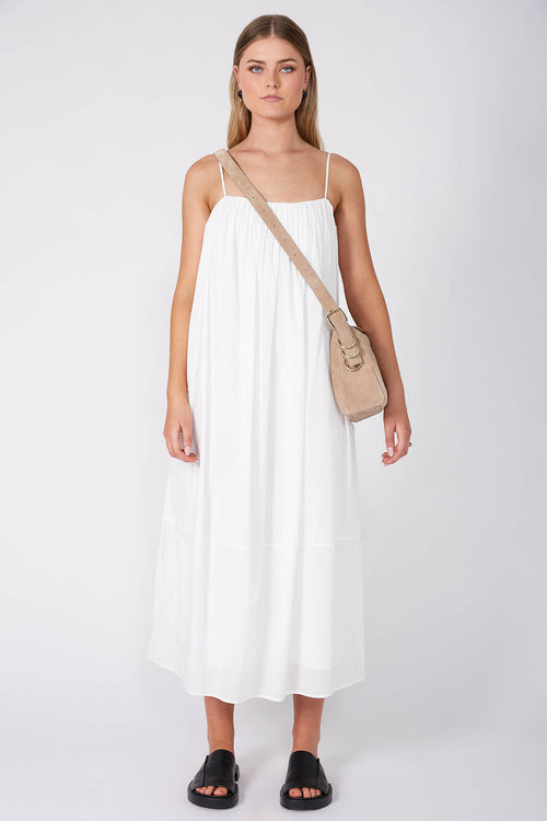 d ring suede bag / warm taupe