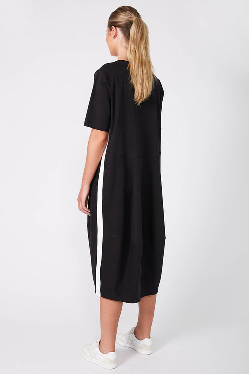 gains short sleeve spin dress / black|white