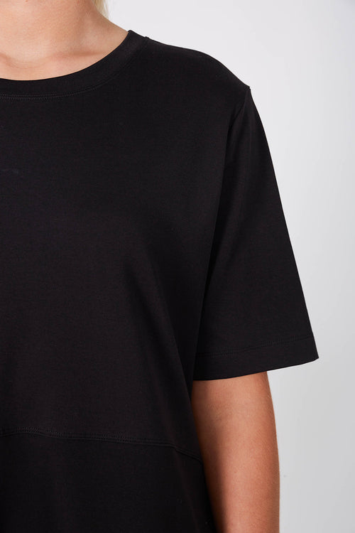 gains short sleeve spin dress / black|white