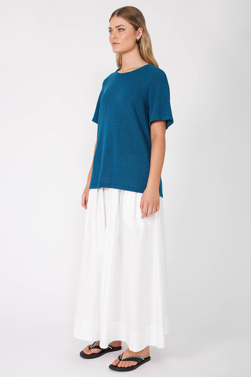 jet tee sweater / teal blue
